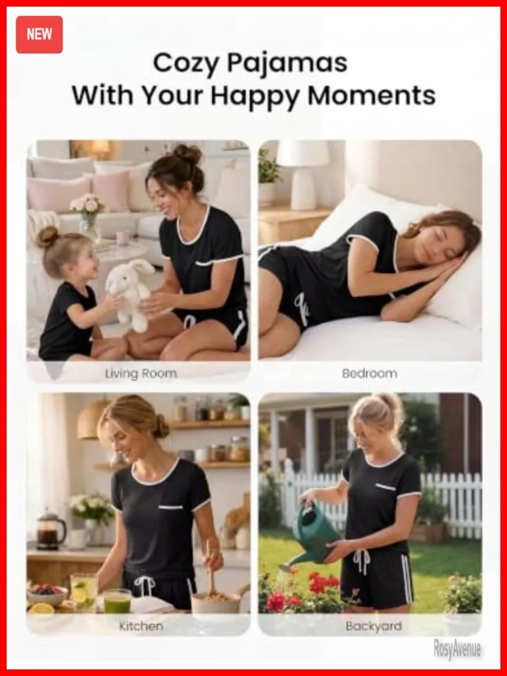 Women's Bamboo Pajama Set - 93% Bamboo Fiber, Soft Silk, Short Sleeve & Shorts,